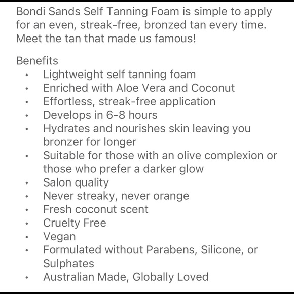 🍄6/$26 Bondi sands dark self tanfoam NWT - Picture 3 of 3